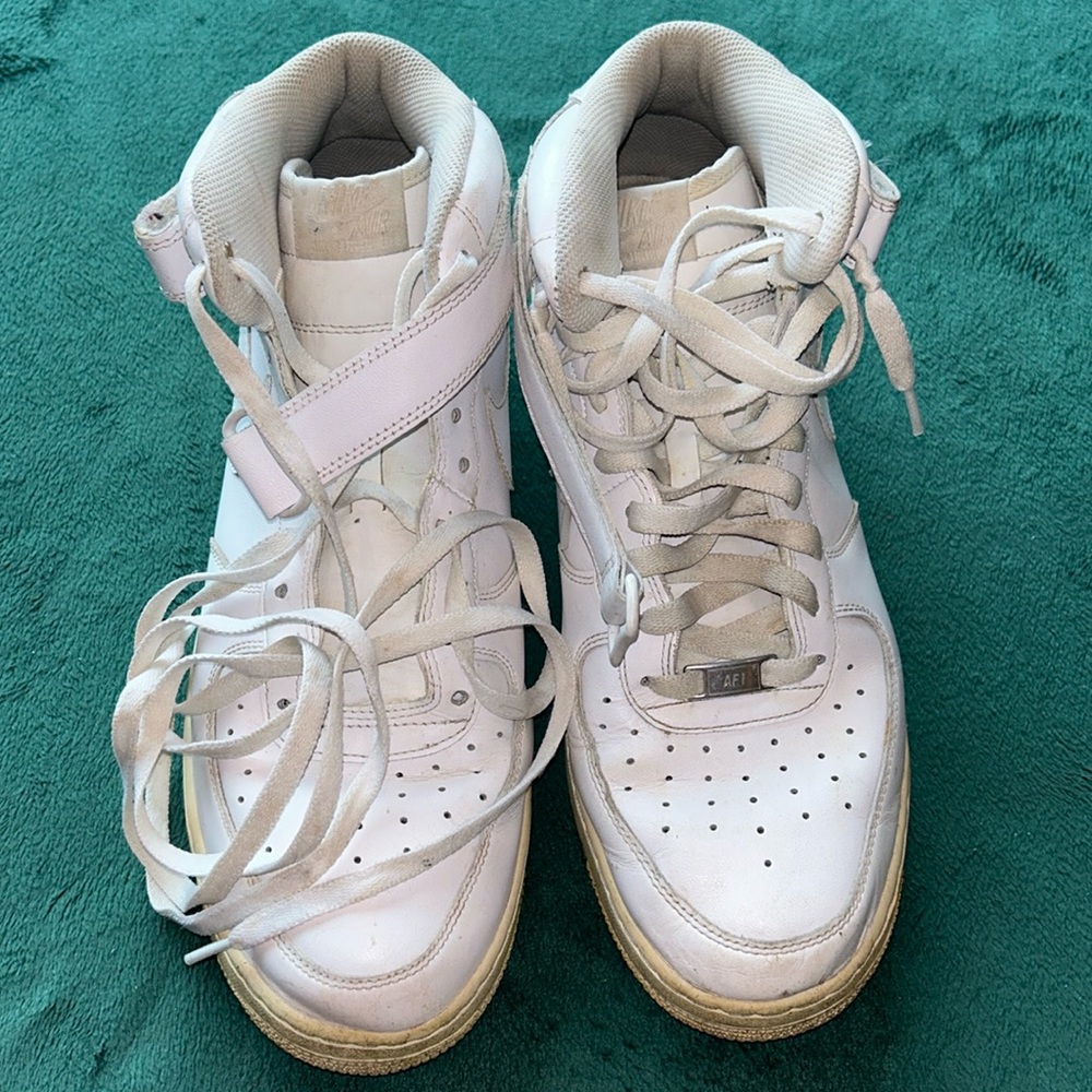 Nike Air White High Top Sneakers Athletic Shoes- Size‎ 12.5